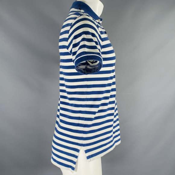 POLO by RALPH LAUREN Blue White Stripe Cotton Half Placket Polo - Picture 3 of 6